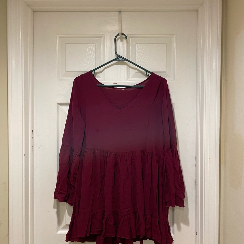 Elegant Burgundy Summer Dress
